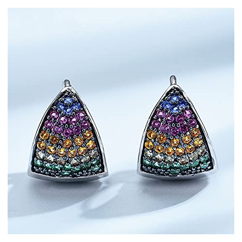 Boucles d'oreilles émeraude pendants argent 925 bijoux géométriques pour femmes