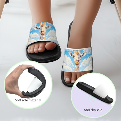 Image of Unisex Slides for Girls Boys Comfortable Slippers Slides Non-slip Shower Shoes House Fashion Thick for Indoor & Outdoor Gifts