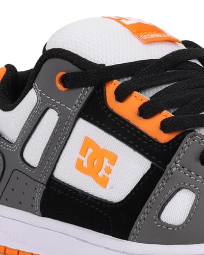 DC Shoes Stag Skate Shoe, Grey/Black/Orange, 6.5 US Unisex Big Kid2