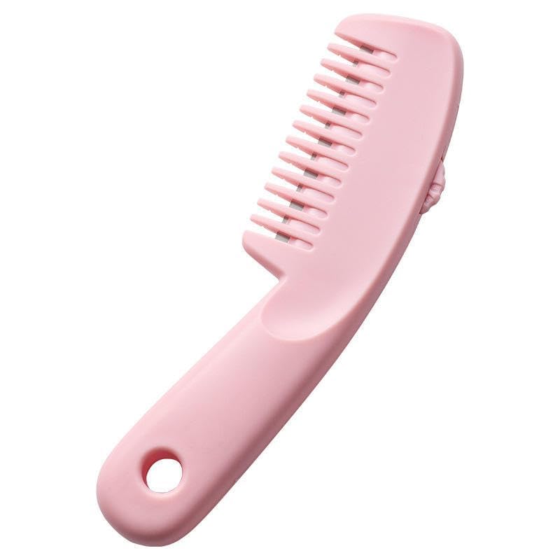 Hair Thinning Comb with Built-In Stainless Steel Scissors – Professional Hair Cutting & Texturizing Tool for Women & Men, DIY Hair Trimmer for Layering, Styling, Fringe Trimming & Home Grooming (PINK)-picture-11