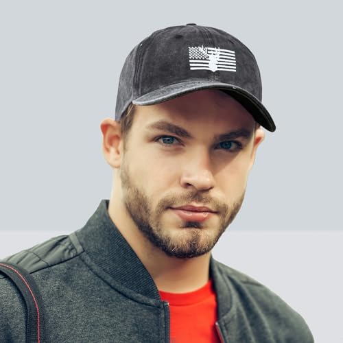 Image of Embroidered Baseball Cap for Women Men Vintage Adjustable Washed Distressed Denim Baseball Hat
