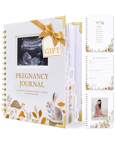 Pregnancy Journal 82 Page Hardcover Memory Book for Expecting Moms | Beautiful & Thoughtful Mom to Be Gift Pregnancy Book for First Time Moms Ultrasound Baby Picture Pocket