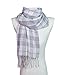 Wander Agio Women's Fashion Scarves Long Shawl Winter Thick Warm Knit Large Plaid Scarf Light Grey White 8