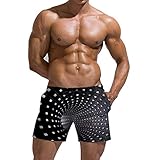 URVIP Sommer Herren Lustig Whirlpool Helix Printed Surfing Hawaiian Shorts with Mesh-Futter Lässige Strandhosen Festival Urlaub Outfits Multi-06 M