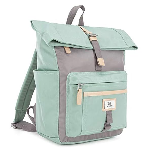 SEVENTEEN LONDON – Mochila Canary Wharf moderna, simple y elegante en estilo enrollable y doblada - perfecta para una computadora portátil de hasta 15"