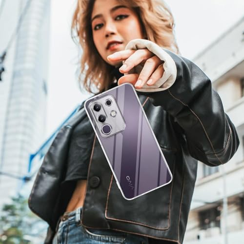 Image of Jkobi Back Case Cover for Vivo T4x | Vivo Y31 Pro (Silicone Clear Shockproof Case with Camera Protection and Dust Plugs | Transparent)
