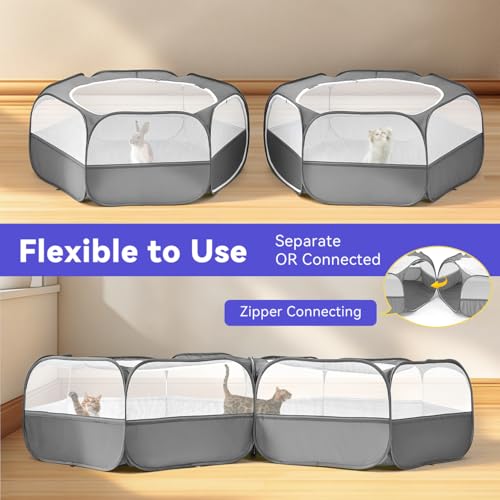Image of Pawaboo Small Animals Playpen, Large Chick Brooder with Zipper Splicing