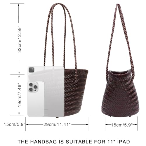 Image of Woven Tote Bag For Women, Fashion Crossbody Shoulder Bag, Casual Top-handle Handbags, and Travel Purses Phone Bag