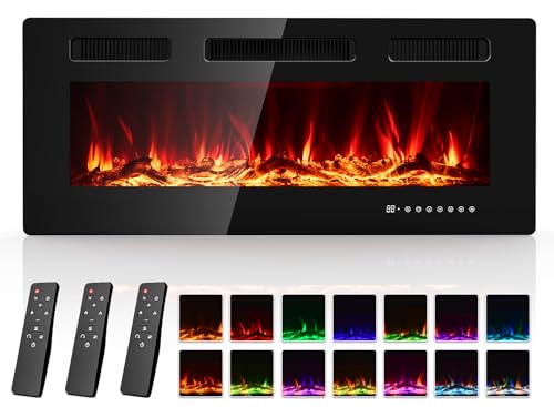 Electric Fireplace 40 Inch with 3 Remotes
