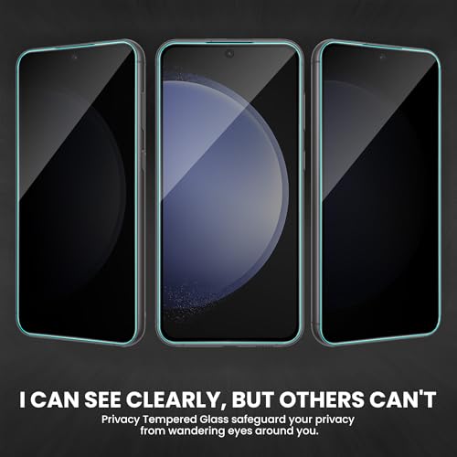 Image of ArmourPro Privacy Tempered Glass for Samsung Galaxy S23 FE 5G and Samsung A54 (6.4 Inch) Edge to Edge Coverage with Installation kit & Cable Protector | Black Anti-Spy Privacy Protection
