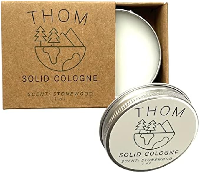 THOM Travel Size Cologne For Men - Natural Ingredients Solid Cologne Men - Smell Fresh Everywhere You Go - Alcohol Free Solid Perfume - Easy Application Mens Cologne (Stonewood)