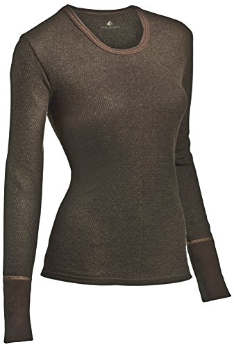 Indera Women's Raschel Knit Merino Wool Blend Thermal Underwear Top, Moss Green, X-Large