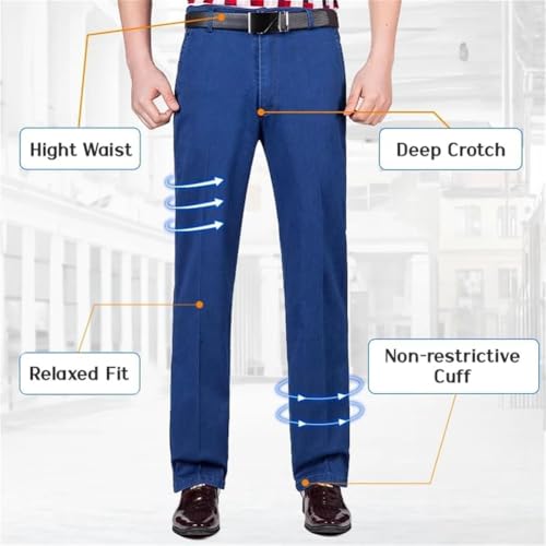 Jeans for Older Men, Jetjeans Stretch Denim for Men, Mens Elastic Waist Jeans Men's Casual Classic Fit Denim Trouser4
