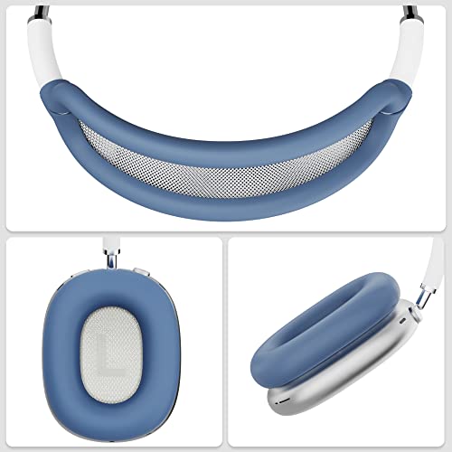 Tucana Silicon Cases Compatible For Airpods Max, Overhead Cover + Earcup Cover (Blue) #TOP4