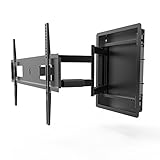 Kanto R500 Recessed In-Wall Full Motion Articulating TV Mount for 46-inch to 80-inch TVs | Ultra Low Profile | Swivel and Tilt Capable | Cable Management for Clean Setup