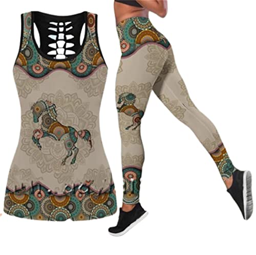 Débardeur sexy imprimé 3D cerf et cheval pour femme en taille S