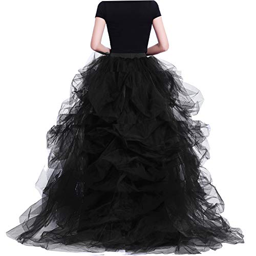 Lisong Women Floor Length High Waist High Low Tulle Layered Spectial Occasion Skirt3