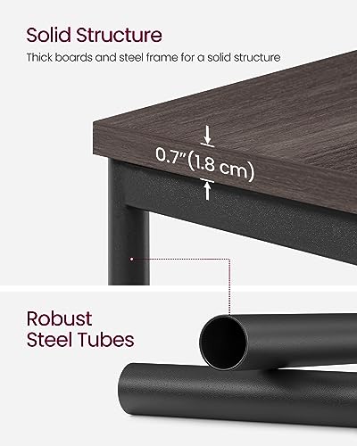 Image of VASAGLE Side Table, Small End Table, Tall Nightstand, Steel Frame
