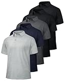 BOOJO - Camisa tipo polo para hombre, ajuste seco, absorbe la humedad, manga corta, para trabajo, casual, atlético, 5...