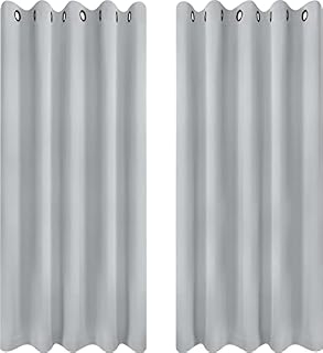 Utopia Bedding Blackout Curtains Grommet 2 Panels [Black, 46W x 54L Inches] Thermal and Sound Insulated Drapes for Bedroom and Living Room (117x137 cm)
