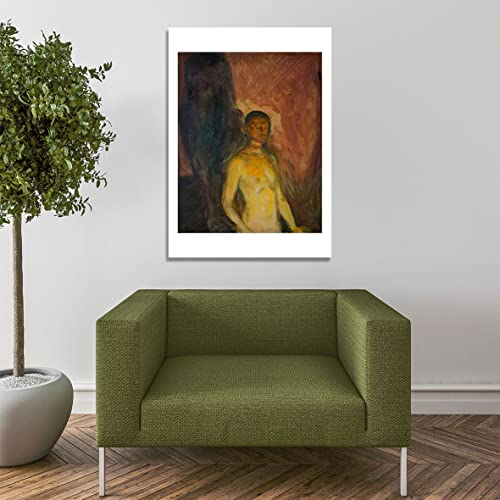 Affiche Edvard Munch Autoportrait dans Hell format grand et finition semi-brillante