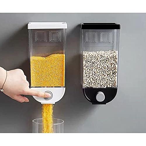 Yorten Wall Mounted Plastic Kitchen Push Container for Pulses, Beans, Grain, Nuts, and Candy Storage Dispenser, Big Size 1500 ML 1(pic)