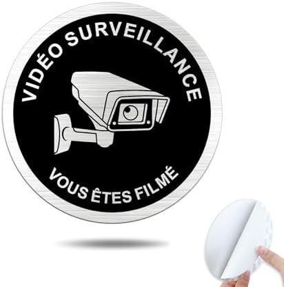 Autocollant "Magasin Sous Vidéosurveillance" - Sticker De Dissuasion Pour Vitrine Ou Porte
