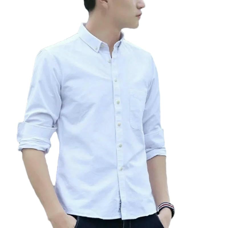 Chemise en coton pour homme coupe classique à manches longues et poche poitrine
