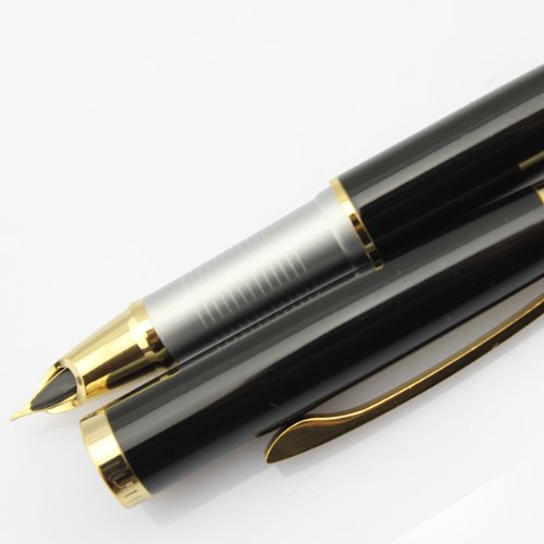 Gullor Füllfederhalter Jinhao 605 – 18-karätig Vergoldete Feder, Edelstahl, Klassisches Design