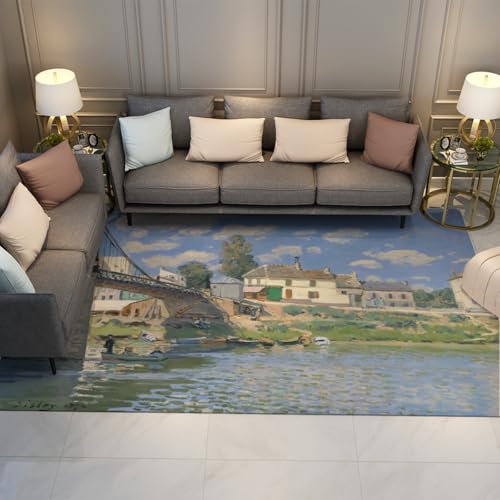 Tapis de style campagnard gravures célèbres salon - 3