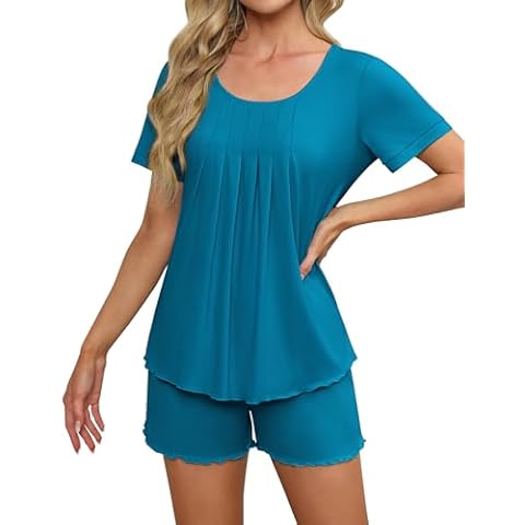Ekouaer Ladies Turquoise Pyjama Set Cover