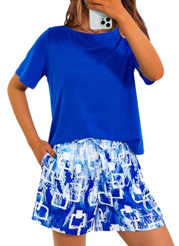 PRETTYGARDEN Women's Summer 2 Piece Outfits Lounge Sets Short Sleeve