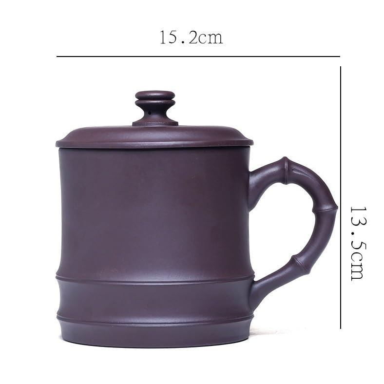 Petites tasses à Thé Tasse à thé en argile violette de 650ml avec filtre et couvercle, tasse brassage bureau grande capacité