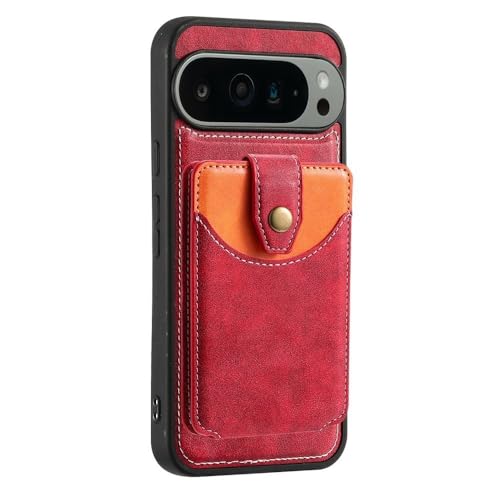 Étui pour Google Pixel 8 Pro rouge antichoc pour éviter les rayures d'écran et ranger ses cartes