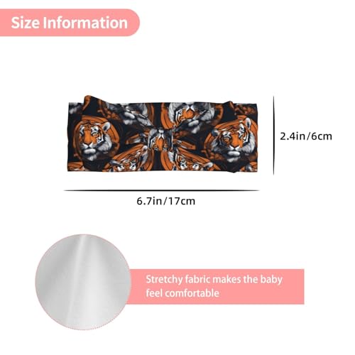Cool tiger Prints Baby Bow Headband Super Stretchy Soft Bows Hair Accessories for Newborn Infants Toddlers Kids Girls3