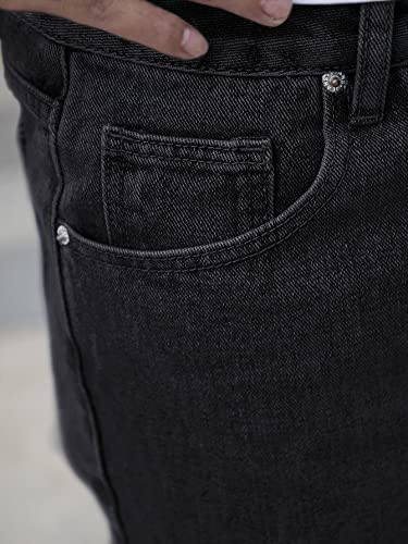 Image of AVANOVA Men's Slant Pocket Wide Leg Jeans - Casual Loose Fit Denim Pants, Cotton Blend Trousers with Slant Pockets for Daily & Streetwear (Jeans-139)