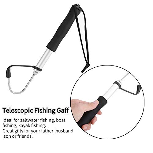 image for Vipxyc Fishing Gaff Hook, Retractable Fishing Gripper with Stainless F