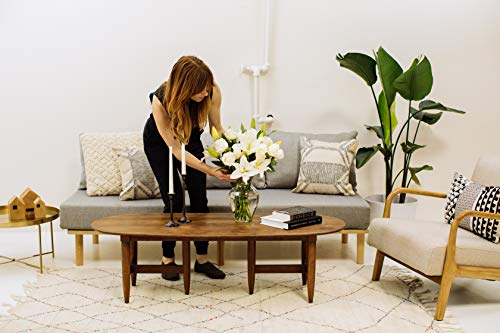 Benchmark Bouquets White Roses and White Oriental Lilies, With Vase (Fresh Cut Flowers)