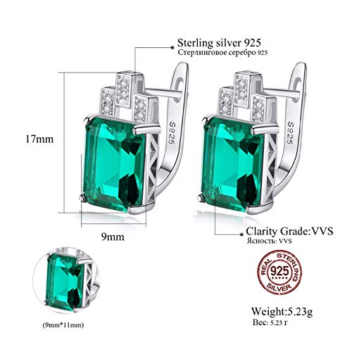 Imitation émeraude et saphir 7,6 CT pour oreilles non percées sans douleur - 2