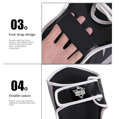 ZHONGLE Muay Thai Shin Guards - Durable PU Leather with Enhanced Cushioning, Adjustable MMA Shin Guards for Men & Women, Ideal for Kickboxing, Taekwondo, and Martial Arts Training - Thumbnail 4