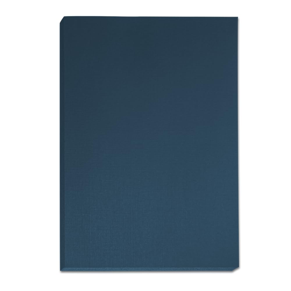 Bindekarton/Deckblatt/Rückblatt, blau 240 g/m² DIN A4, 100 Stück in Leinenstruktur - Einbanddeckel für Bindungen, Umschlagmaterial