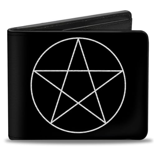 Buckle-Down Men's PU Bifold Wallet-Supernatural Pentagram Black/White, Multicolor, 4.0
