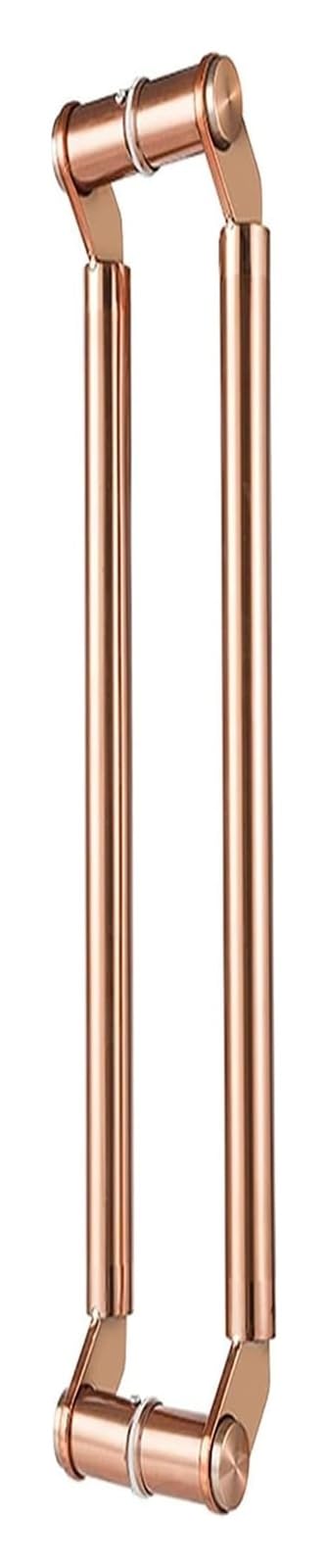 CWCQGH Push Pull Door Handle, Sliding Barn Door Handles, Shower Glass Push Pull Door Handles, Stainless Steel Round Shape Bars Contemporary Entry Door Handle,Rose Gold-60cm(24in)