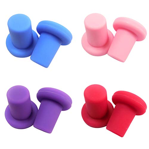 DOITOOL 4 rolhas de silicone para vinho com vedação hermética reutilizável para garrafas de vinho co