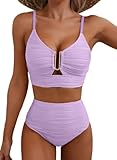 Herseas Womens Sexy U Wired Ruched Push Up Swimsuits 2 Piece Popular Bikini Tummy...