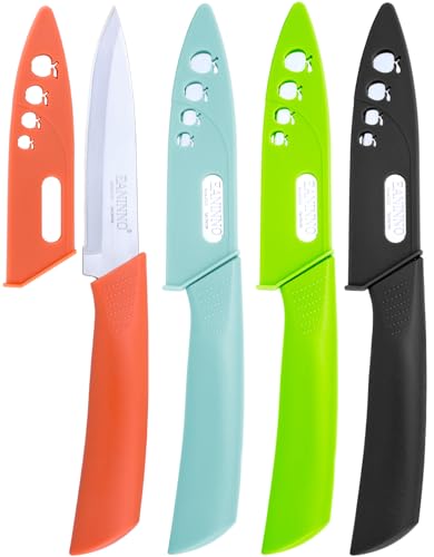 EANINNO Paring Knife, 4 inch Kitchen Knives Set with Cover Small...