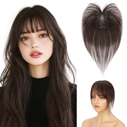 Hairro Clip In Bangs Short Hair Toppers For Women 3D