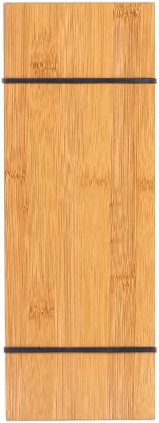 LZMS 4 1/2" x 12 1/2" Natural Wood Color Clipboards - Menu Holder - Check Presenter with Straps - for Pocket Sized Notepads