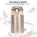 Diller Thermos Water Bottle - 10 Oz Mini Insulated Stainless Steel Bottle, Leakproof Cute Vacuum Flask, Perfect for Purse or Kids Lunch Bag, 12 Hours Hot & 24 Hours Cold (Gold, 10 oz)