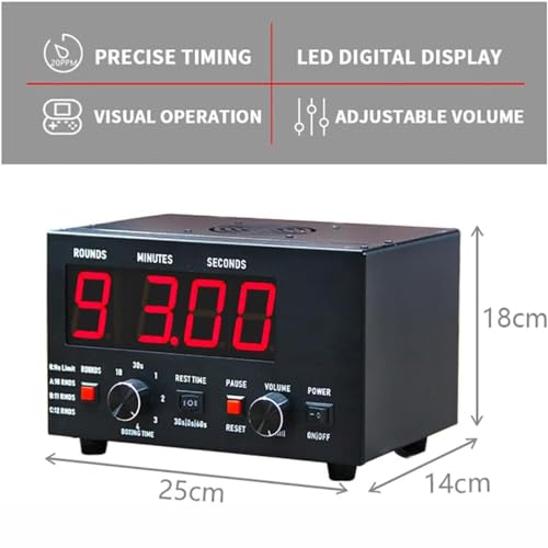 Cronómetro portátil para gimnasio, cronómetro de intervalos para boxeo con barra de progreso temporal, ajustable en tiempo, frecuencia y sonido, reloj cronómetro para fitness para Muay Thai/MMA/Boxeo Tailandés, color azul miniatura 7